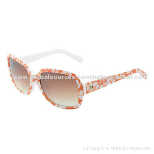 New style crystal acetate sunglasses with orange and white porcelain, 100% UVB/UVA protection lens
